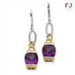 Sterling Silver Vermeil Purple CZ Earrings