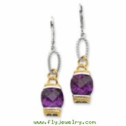 Sterling Silver Vermeil Purple CZ Earrings