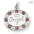 Sterling Silver w/ Swarovski Crystal Angel Pendant