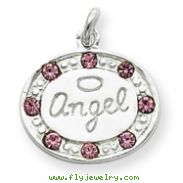 Sterling Silver w/ Swarovski Crystal Angel Pendant