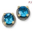 Sterling Silver w/14k 6.25Swiss Blue Topaz Earrings