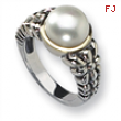 Sterling Silver w/14k Cultured Pearl Ring