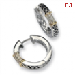 Sterling Silver w/14k Diamond Hinged Hoop Earrings