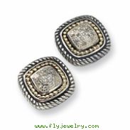 Sterling Silver w/14k Diamond Post Earrings