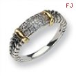 Sterling Silver w/14k Diamond Ring