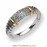 Sterling Silver w/14k Diamond Ring