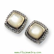 Sterling Silver w/14k Mother of Pearl Earrings