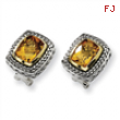 Sterling Silver w/14ky 10X8mm Citrine Omega Back Earrings