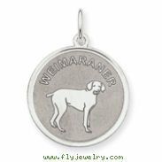 Sterling Silver Weimaraner Disc Charm