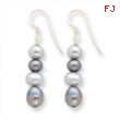 Sterling Silver White & Grey Cultured Pearl Earrings