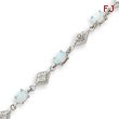 Sterling Silver White Created Opal Bracelet