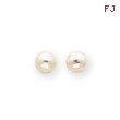 Sterling Silver White Cultured Pearl Button Earrings