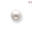 Sterling Silver White Cultured Pearl Button Earrings