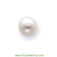 Sterling Silver White Cultured Pearl Button Earrings