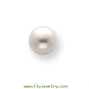 Sterling Silver White Cultured Pearl Button Earrings