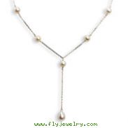 Sterling Silver White Cultured Pearl Necklace