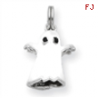 Sterling Silver White Enamel Ghost Charm