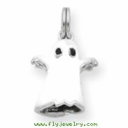 Sterling Silver White Enamel Ghost Charm