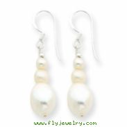 Sterling Silver White Freshwater Cultured Pearl Earrings