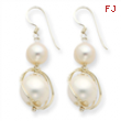 Sterling Silver White Freshwater Cultured Pearl Earrings