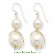 Sterling Silver White Freshwater Cultured Pearl Earrings