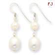 Sterling Silver White Freshwater Cultured Pearl Earrings