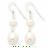 Sterling Silver White Freshwater Cultured Pearl Earrings