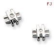 Sterling Silver White Ice .02ct. Diamond Cross Earrings