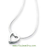 Sterling Silver White Ice .02ct Diamond Heart Necklace