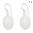 Sterling Silver White Jade Earrings