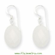 Sterling Silver White Jade Earrings