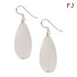 Sterling Silver White Jade Earrings