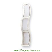 Sterling Silver White Mother Of Pearl Wavy Pendant