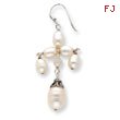 Sterling Silver White Pearl, Quartz Earrings