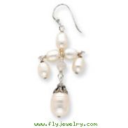 Sterling Silver White Pearl, Quartz Earrings