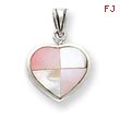 Sterling Silver White Shell Heart Pendant