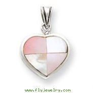 Sterling Silver White Shell Heart Pendant