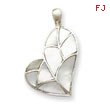 Sterling Silver White Stone Heart Pendant