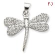 Sterling Silver With  Swarovski Crystal Dragonfly Charm