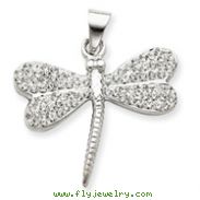 Sterling Silver With  Swarovski Crystal Dragonfly Charm