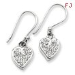 Sterling Silver With  Swarovski Crystal Heart Earrings