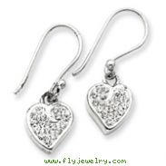 Sterling Silver With  Swarovski Crystal Heart Earrings