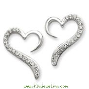 Sterling Silver With Swarovski Crystal Heart Earrings