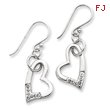 Sterling Silver With Swarovski Crystal Heart Earrings