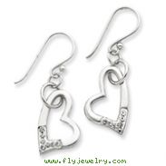 Sterling Silver With Swarovski Crystal Heart Earrings