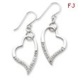 Sterling Silver With Swarovski Crystal Heart Earrings