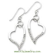 Sterling Silver With Swarovski Crystal Heart Earrings