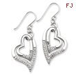 Sterling Silver With Swarovski Crystal Heart Earrings