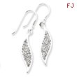 Sterling Silver With Swarovski Crystal Leaf Earrings