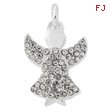 Sterling Silver With Whote Swarovski Crystal Angel Pendant